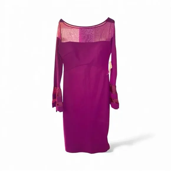 Chiara Boni Rich Purple Long Sleeve Dress
